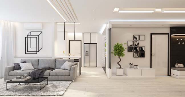 Sự kết hợp tinh tế của màu trắng với đồ dùng nội thất
